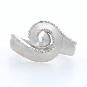 New Bastian Inverun Swirl Ring - Brushed Sterling Silver 7.5-7.75 Statement